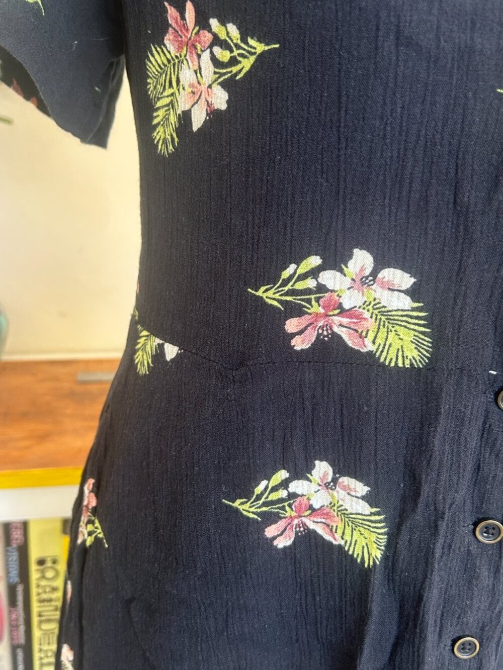 Volcom Black Floral Mini Dress - Picture 7 of 16